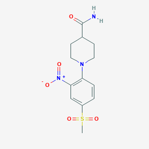molecular formula C13H17N3O5S B1302814 1-[4-(Methylsulfonyl)-2-nitrophenyl]piperidine-4-carboxamide CAS No. 849035-88-7
