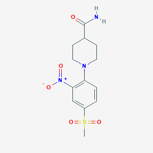 1-[4-(Methylsulfonyl)-2-nitrophenyl]piperidine-4-carboxamide