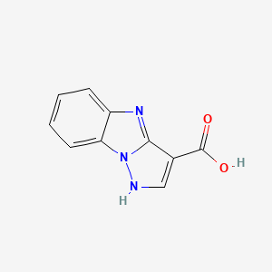 molecular formula C10H7N3O2 B13028148 4H-Pyrazolo[1,5-a]benzimidazole-3-carboxylic acid CAS No. 64096-92-0