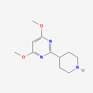 molecular formula C11H17N3O2 B1302837 4,6-dimethoxy-2-(piperidin-4-yl)pyrimidine CAS No. 849924-99-8