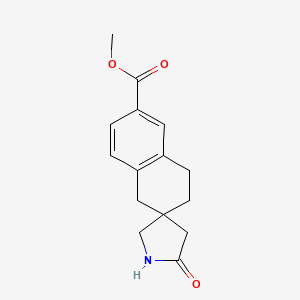 molecular formula C15H17NO3 B13028881 Methyl 5'-oxo-3,4-dihydro-1H-spiro[naphthalene-2,3'-pyrrolidine]-6-carboxylate 