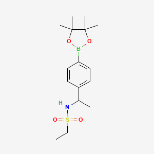 molecular formula C16H26BNO4S B13029067 N-{1-[4-(Tetramethyl-1,3,2-dioxaborolan-2-yl)phenyl]ethyl}ethanesulfonamide 