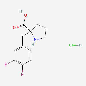molecular formula C12H14ClF2NO2 B1302917 (R)-2-(3,4-Difluorobenzyl)pyrrolidine-2-carboxylic acid hydrochloride CAS No. 1049732-11-7