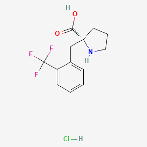 molecular formula C13H15ClF3NO2 B1302919 (R)-2-(2-(Trifluoromethyl)benzyl)pyrrolidine-2-carboxylic acid hydrochloride CAS No. 1049727-87-8