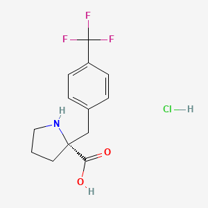 molecular formula C13H15ClF3NO2 B1302923 (R)-2-(4-(Trifluoromethyl)benzyl)pyrrolidine-2-carboxylic acid hydrochloride CAS No. 1049728-08-6