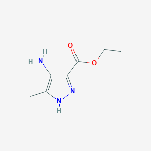 molecular formula C7H11N3O2 B13029245 Ethyl 4-amino-5-methyl-1H-pyrazole-3-carboxylate CAS No. 70015-75-7