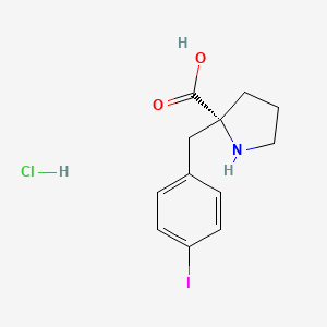molecular formula C12H15ClINO2 B1302925 (R)-2-(4-Iodobenzyl)pyrrolidine-2-carboxylic acid hydrochloride CAS No. 1049728-36-0