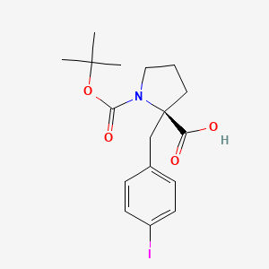 (R)-1-(tert-Butoxycarbonyl)-2-(4-iodobenzyl)pyrrolidine-2-carboxylic acid