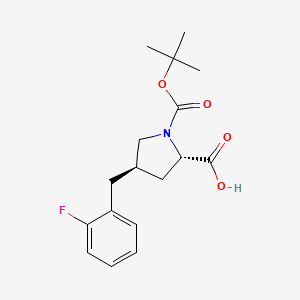 molecular formula C17H22FNO4 B1302928 (2S,4R)-1-(tert-Butoxycarbonyl)-4-(2-fluorobenzyl)pyrrolidine-2-carboxylic acid CAS No. 959579-52-3