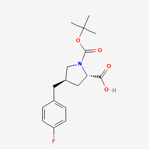 molecular formula C17H22FNO4 B1302931 (2S,4R)-1-(tert-Butoxycarbonyl)-4-(4-fluorobenzyl)pyrrolidine-2-carboxylic acid CAS No. 959583-52-9