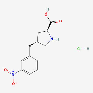 molecular formula C12H15ClN2O4 B1302934 (2S,4R)-4-(3-Nitrobenzyl)pyrrolidine-2-carboxylic acid hydrochloride CAS No. 1049740-11-5