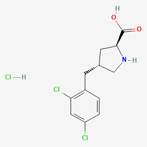 molecular formula C12H14Cl3NO2 B1302935 (2S,4R)-4-(2,4-Dichlorobenzyl)pyrrolidine-2-carboxylic acid hydrochloride CAS No. 1049740-52-4