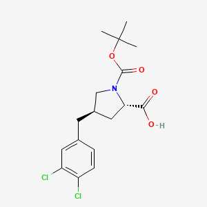 molecular formula C17H21Cl2NO4 B1302937 (2S,4R)-1-(tert-Butoxycarbonyl)-4-(3,4-dichlorobenzyl)pyrrolidine-2-carboxylic acid CAS No. 959582-84-4