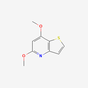 molecular formula C9H9NO2S B13029846 5,7-Dimethoxythieno[3,2-b]pyridine 