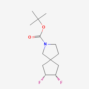 molecular formula C13H21F2NO2 B13030002 tert-butyl(7R,8S)-7,8-difluoro-2-azaspiro[4.4]nonane-2-carboxylate 