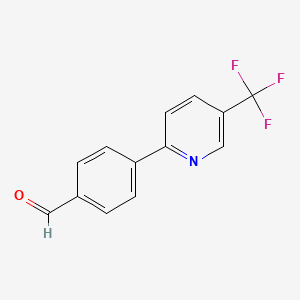 molecular formula C13H8F3NO B1303001 4-(5-(Trifluoromethyl)pyridin-2-yl)benzaldehyde CAS No. 871252-64-1