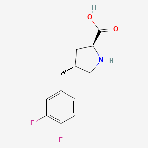 molecular formula C12H13F2NO2 B1303017 (2S,4R)-4-(3,4-Difluorobenzyl)pyrrolidine-2-carboxylic acid CAS No. 1049743-09-0