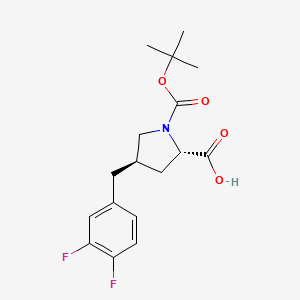 molecular formula C17H21F2NO4 B1303018 (2S,4R)-1-(tert-Butoxycarbonyl)-4-(3,4-difluorobenzyl)pyrrolidine-2-carboxylic acid CAS No. 957310-95-1