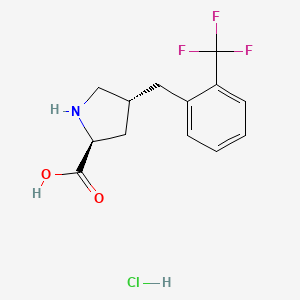 molecular formula C13H15ClF3NO2 B1303019 (2S,4R)-4-(2-(Trifluoromethyl)benzyl)pyrrolidine-2-carboxylic acid hydrochloride CAS No. 1049743-22-7