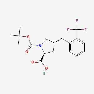 molecular formula C18H22F3NO4 B1303020 (2S,4R)-1-(tert-Butoxycarbonyl)-4-(2-(trifluoromethyl)benzyl)pyrrolidine-2-carboxylic acid CAS No. 957311-13-6