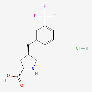 molecular formula C13H15ClF3NO2 B1303021 (2S,4R)-4-(3-(Trifluoromethyl)benzyl)pyrrolidine-2-carboxylic acid hydrochloride CAS No. 1049743-55-6