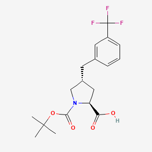 molecular formula C18H22F3NO4 B1303022 (2S,4R)-1-(tert-Butoxycarbonyl)-4-(3-(trifluoromethyl)benzyl)pyrrolidine-2-carboxylic acid CAS No. 959582-85-5