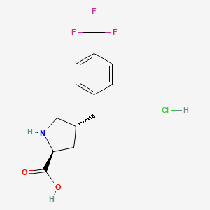 molecular formula C13H15ClF3NO2 B1303023 (2S,4R)-4-(4-(Trifluoromethyl)benzyl)pyrrolidine-2-carboxylic acid hydrochloride CAS No. 1049743-68-1