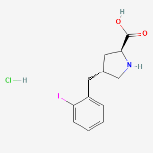 molecular formula C12H15ClINO2 B1303024 (2S,4R)-4-(2-碘苄基)吡咯烷-2-羧酸盐酸盐 CAS No. 1049744-22-0