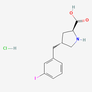 molecular formula C12H15ClINO2 B1303026 (2S,4R)-4-(3-Iodobenzyl)pyrrolidine-2-carboxylic acid hydrochloride CAS No. 1049744-33-3