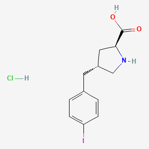 molecular formula C12H15ClINO2 B1303027 (2S,4R)-4-(4-碘苄基)吡咯烷-2-羧酸盐酸盐 CAS No. 1049744-44-6