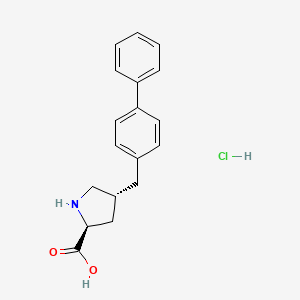 molecular formula C18H20ClNO2 B1303028 (2S,4R)-4-([1,1'-Biphenyl]-4-ylmethyl)pyrrolidine-2-carboxylic acid hydrochloride CAS No. 1049745-26-7