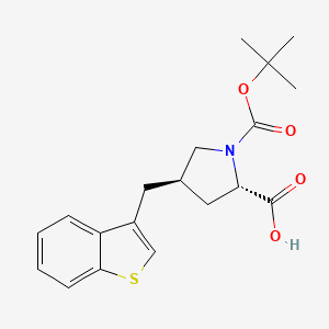 molecular formula C19H23NO4S B1303029 (2S,4R)-4-(Benzo[b]thiophen-3-ylmethyl)-1-(tert-butoxycarbonyl)pyrrolidine-2-carboxylic acid CAS No. 959577-82-3