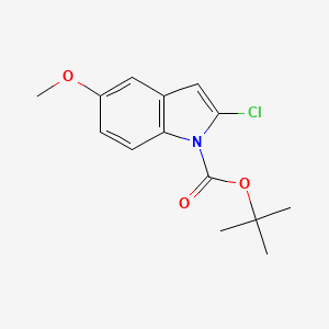 molecular formula C14H16ClNO3 B13030298 tert-butyl2-chloro-5-methoxy-1H-indole-1-carboxylate 
