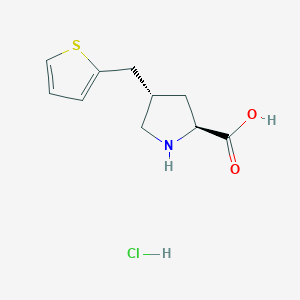 molecular formula C10H14ClNO2S B1303030 (2S,4S)-4-(噻吩-2-基甲基)吡咯烷-2-羧酸盐酸盐 CAS No. 1049753-34-5