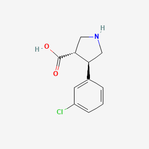 B1303032 (3S,4R)-4-(3-chlorophenyl)pyrrolidine-3-carboxylic acid CAS No. 1047651-80-8