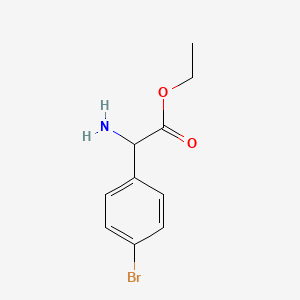 molecular formula C10H12BrNO2 B13030416 Ethyl 2-amino-2-(4-bromophenyl)acetate 