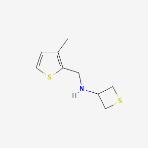molecular formula C9H13NS2 B13030447 N-((3-Methylthiophen-2-yl)methyl)thietan-3-amine 