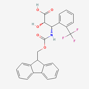 molecular formula C25H20F3NO5 B1303050 (2S,3S)-3-((((9H-Fluoren-9-yl)methoxy)carbonyl)amino)-2-hydroxy-3-(2-(trifluoromethyl)phenyl)propanoic acid CAS No. 959575-82-7