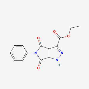 molecular formula C14H13N3O4 B1303073 Ethyl 4,6-dioxo-5-phenyl-1,3a,4,5,6,6a-hexahydropyrrolo[3,4-c]pyrazole-3-carboxylate CAS No. 2997-63-9