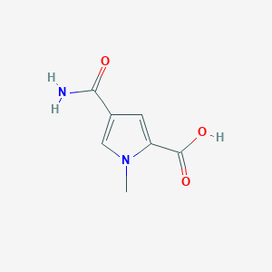 molecular formula C7H8N2O3 B130308 4-carbamoyl-1-methyl-1H-pyrrole-2-carboxylic acid CAS No. 143158-62-7