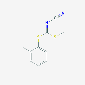 molecular formula C10H10N2S2 B130309 [(2-Methylphenyl)sulfanyl-methylsulfanylmethylidene]cyanamide CAS No. 152381-92-5