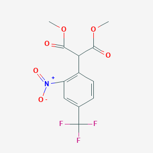 molecular formula C12H10F3NO6 B1303103 1,3-Dimethyl 2-[2-nitro-4-(trifluoromethyl)phenyl]propanedioate CAS No. 290825-52-4