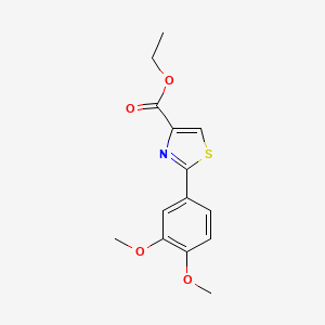 molecular formula C14H15NO4S B1303177 Ethyl 2-(3,4-dimethoxyphenyl)-1,3-thiazole-4-carboxylate CAS No. 338982-18-6