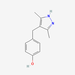 molecular formula C12H14N2O B1303208 4-[(3,5-dimethyl-1H-pyrazol-4-yl)methyl]phenol CAS No. 75998-99-1