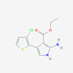 molecular formula C11H11ClN2O2S B1303241 ethyl 2-amino-4-(3-chloro-2-thienyl)-1H-pyrrole-3-carboxylate CAS No. 338982-14-2
