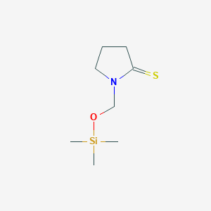 molecular formula C8H17NOSSi B130328 1-(Trimethylsilyloxymethyl)pyrrolidine-2-thione CAS No. 157439-39-9