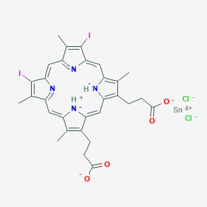 molecular formula C30H26Cl2I2N4O4Sn B013034 Sn Diiododeuteroporphyrin CAS No. 110019-33-5