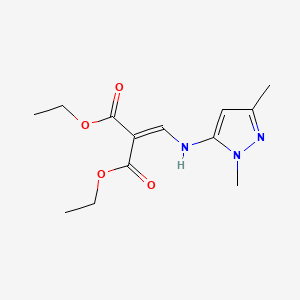 molecular formula C13H19N3O4 B1303446 diethyl 2-{[(1,3-dimethyl-1H-pyrazol-5-yl)amino]methylidene}malonate CAS No. 20481-33-8