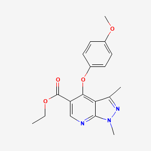 molecular formula C18H19N3O4 B1303448 ethyl 4-(4-methoxyphenoxy)-1,3-dimethyl-1H-pyrazolo[3,4-b]pyridine-5-carboxylate CAS No. 174842-34-3