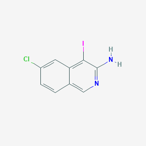 molecular formula C9H6ClIN2 B13034519 6-Chloro-4-iodoisoquinolin-3-amine 